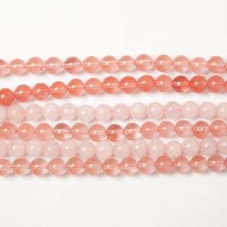 Cuentas tipo perlas color coral